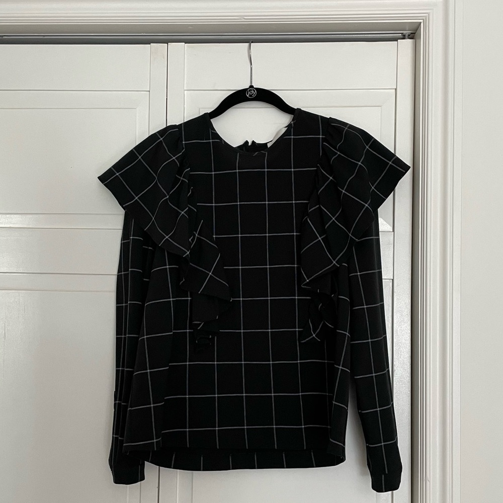 JUST black and white size small blouse